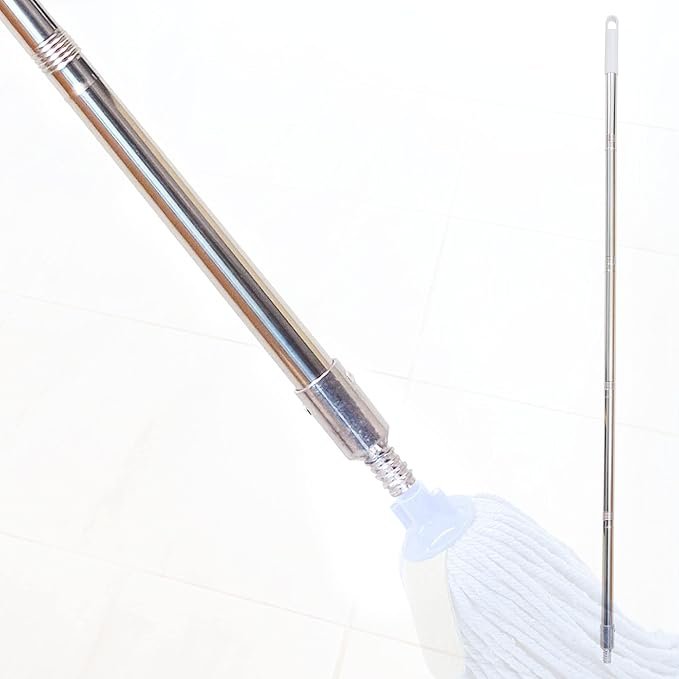 adjustable 54" stainless steel mop handle replacement pole – durable, rust free, and compatible with standard mop heads