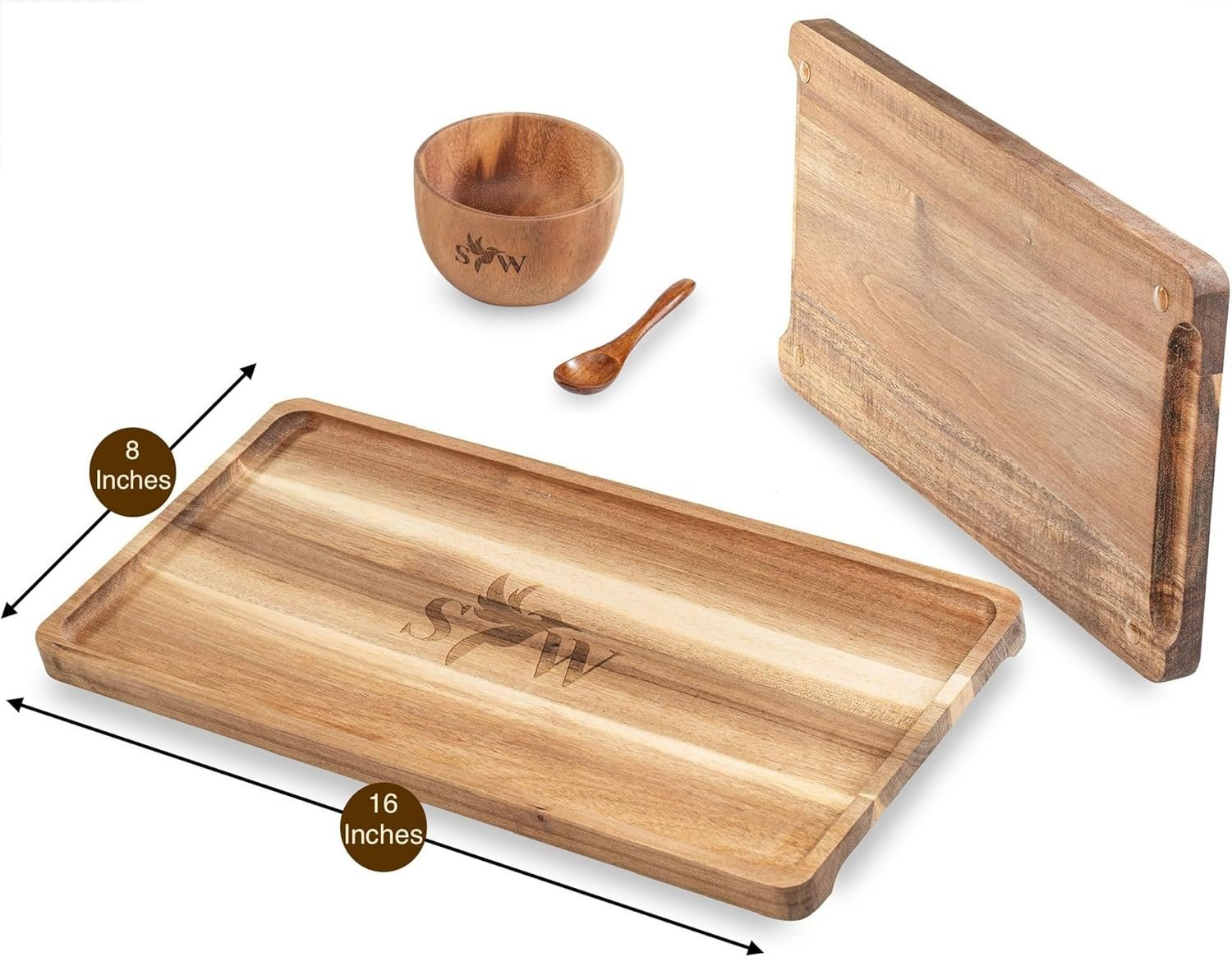acacia wood serving tray set – 3 piece eco friendly gift acacia wood serving tray set – 3 piece eco friendly gift