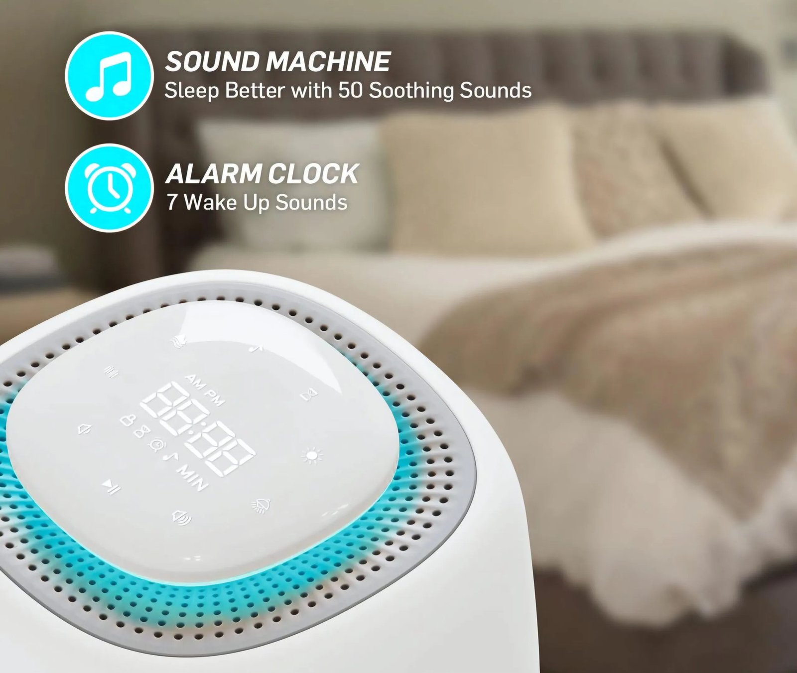 white noise sound machine – 50 sounds, 9 light options white noise sound machine – 50 sounds, 9 light options
