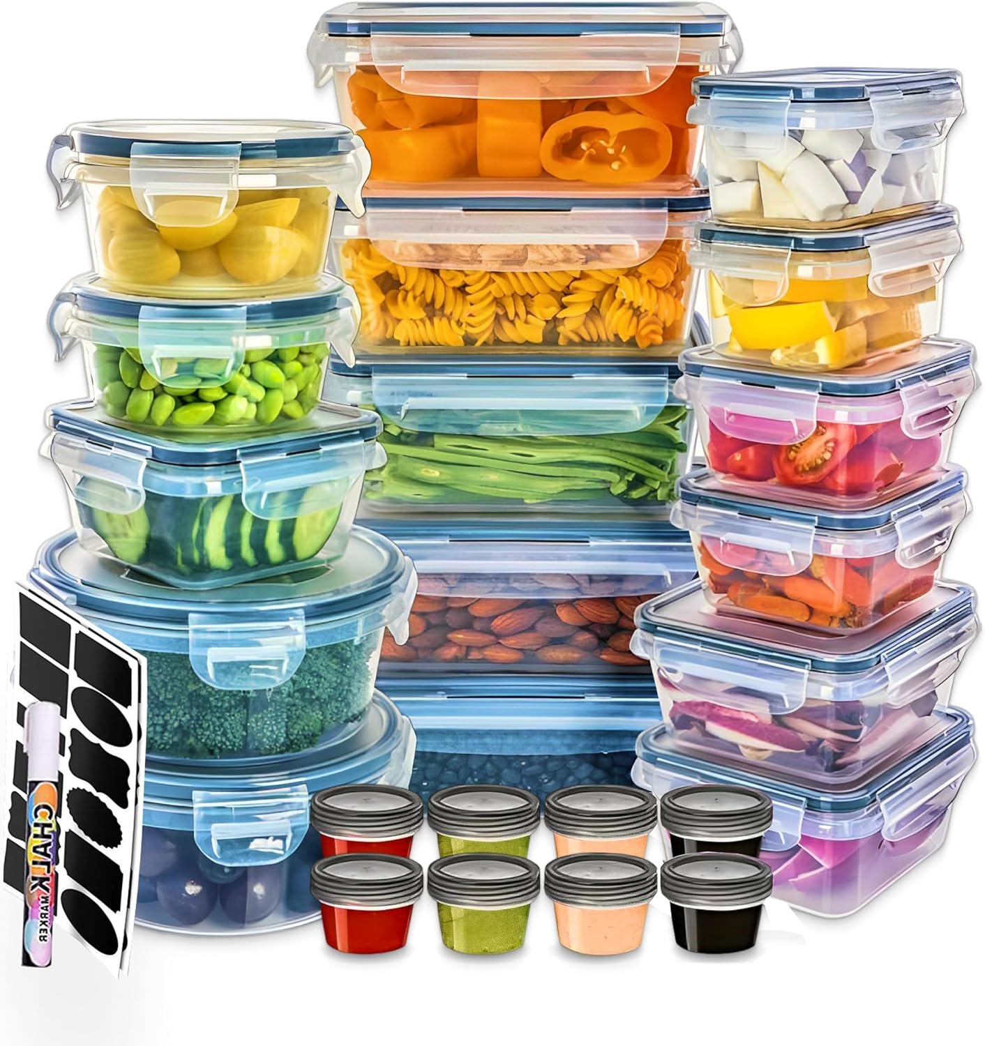 24pc bpa free food storage container set with leakproof lids includes labels! 24pc bpa free food storage container set with leakproof lids includes labels!