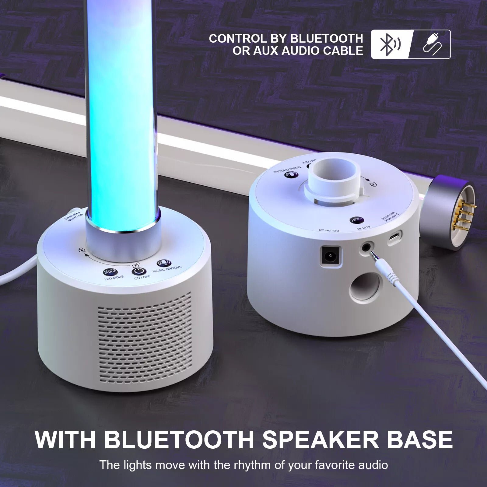 set of 2 bluetooth led light bar with speaker – sync music reactive ambience lights set of 2 bluetooth led light bar with speaker – sync music reactive ambience lights