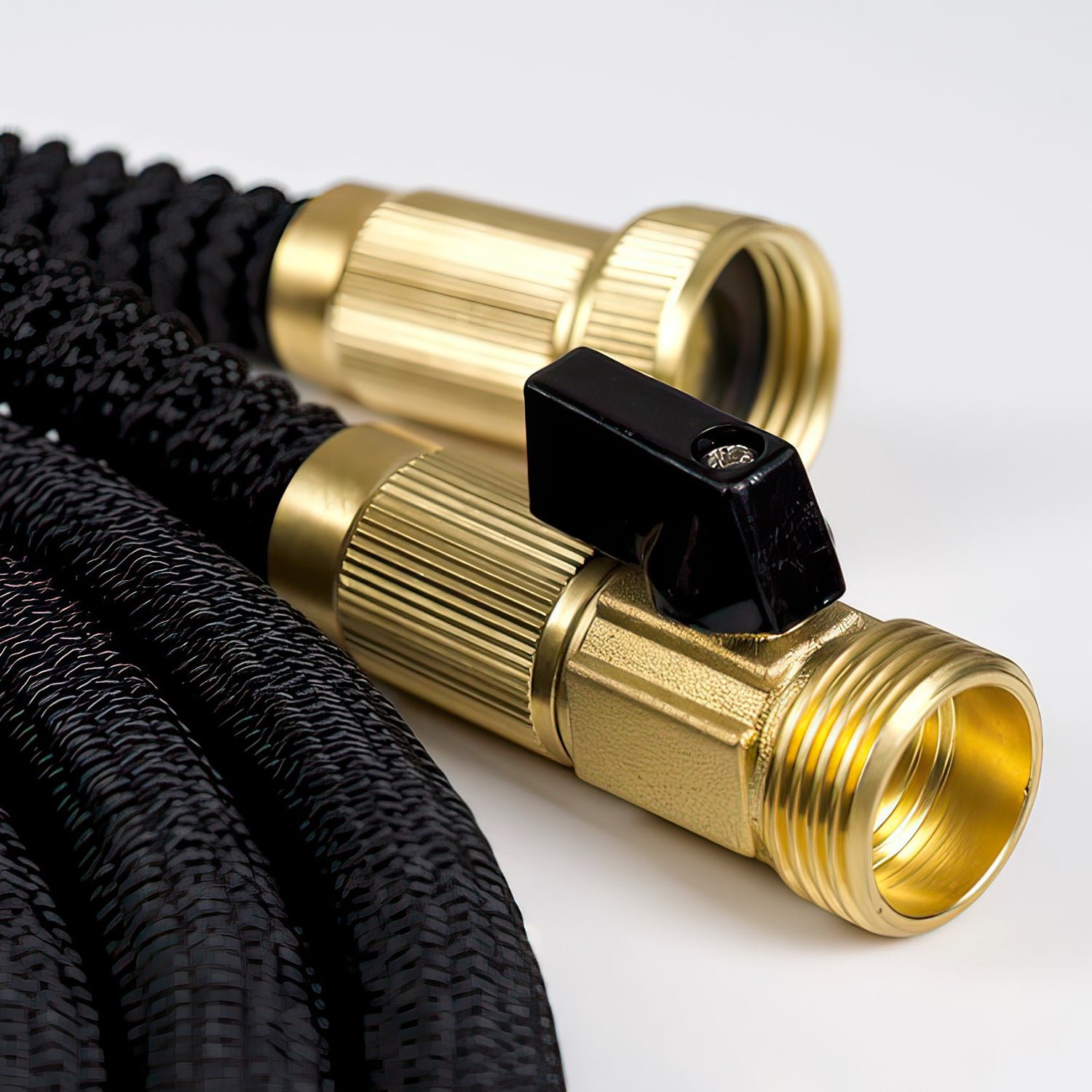 50ft expandable garden hose with brass fittings & 5 pattern nozzle – tangle free design 50ft expandable garden hose with brass fittings & 5 pattern nozzle – tangle free design