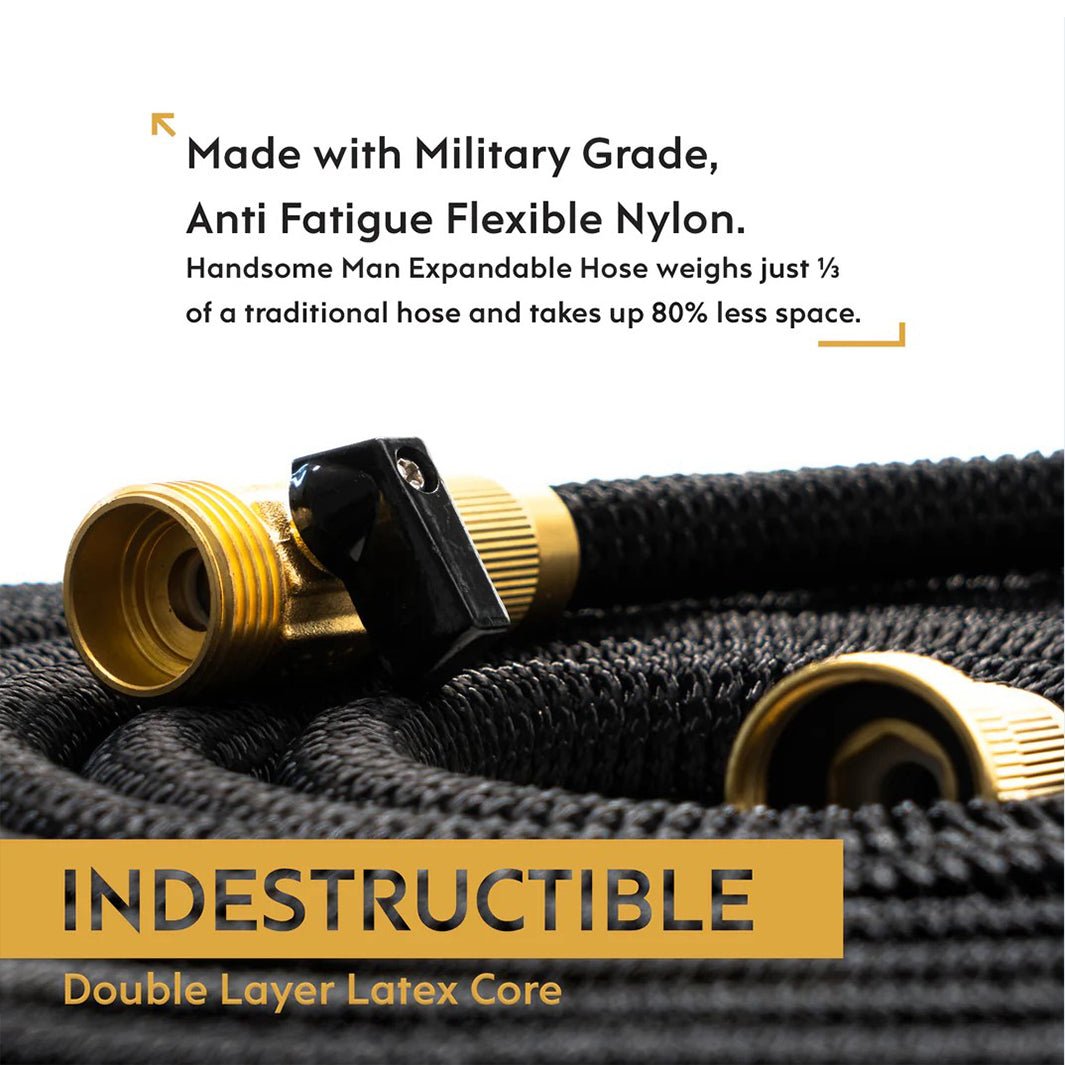 50ft expandable garden hose with brass fittings & 5 pattern nozzle – tangle free design 50ft expandable garden hose with brass fittings & 5 pattern nozzle – tangle free design