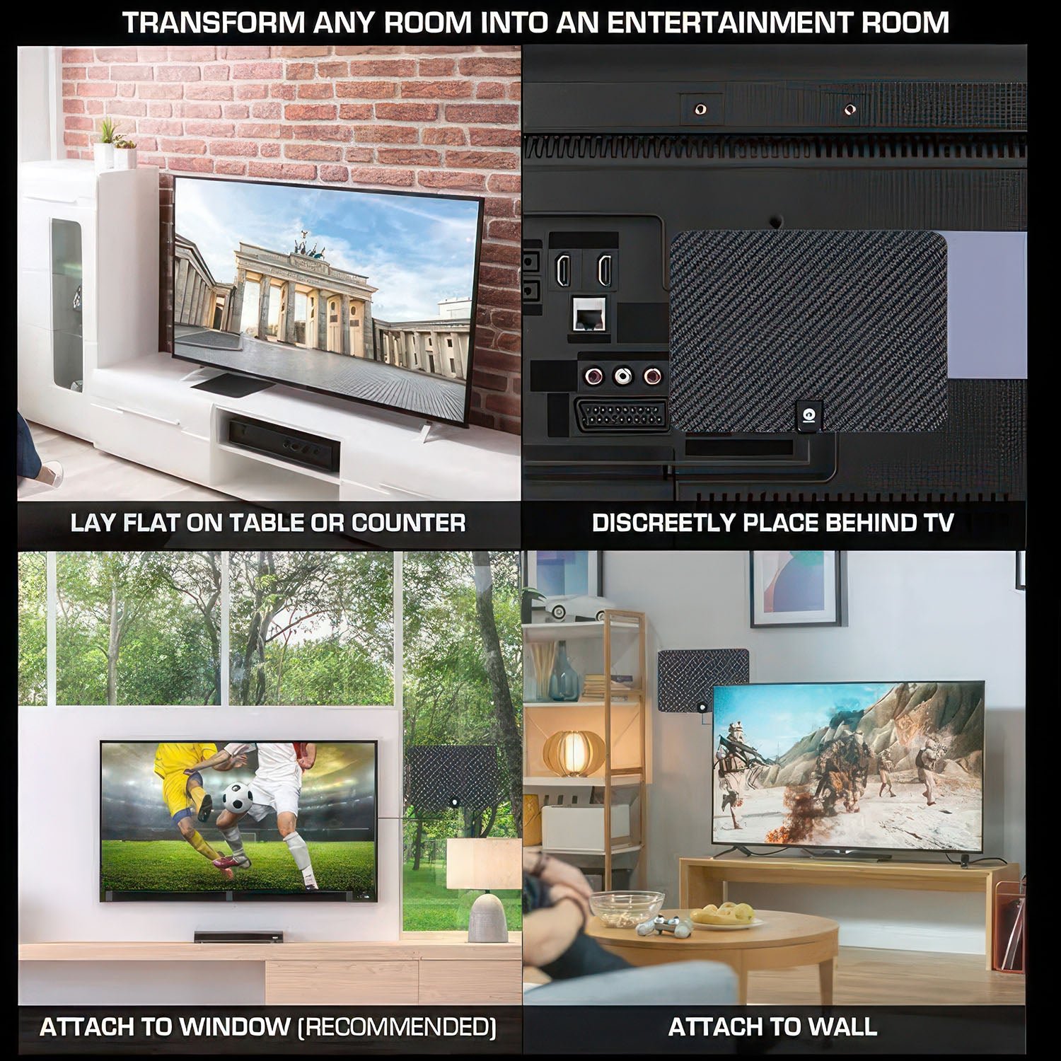 amplified indoor hdtv antenna – 110 mile range, free hd tv channels amplified indoor hdtv antenna – 110 mile range, free hd tv channels