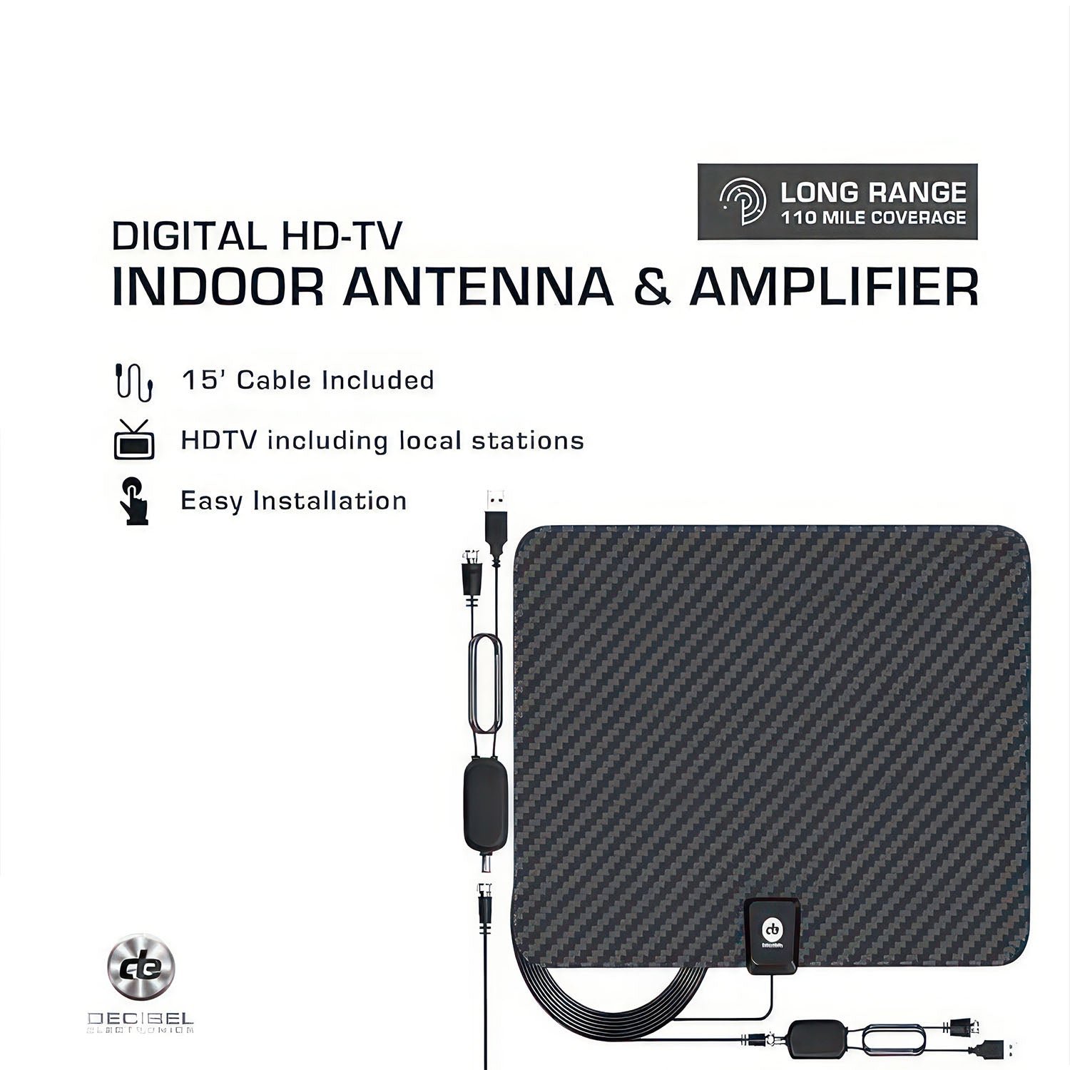 amplified indoor hdtv antenna – 110 mile range, free hd tv channels amplified indoor hdtv antenna – 110 mile range, free hd tv channels
