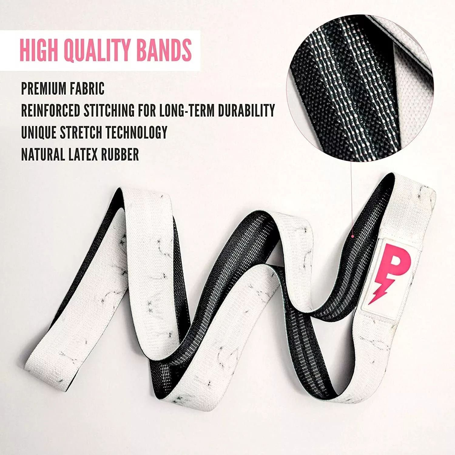 84" premium non slip long resistance band – white marble, with carrying pouch 84" premium non slip long resistance band – white marble, with carrying pouch