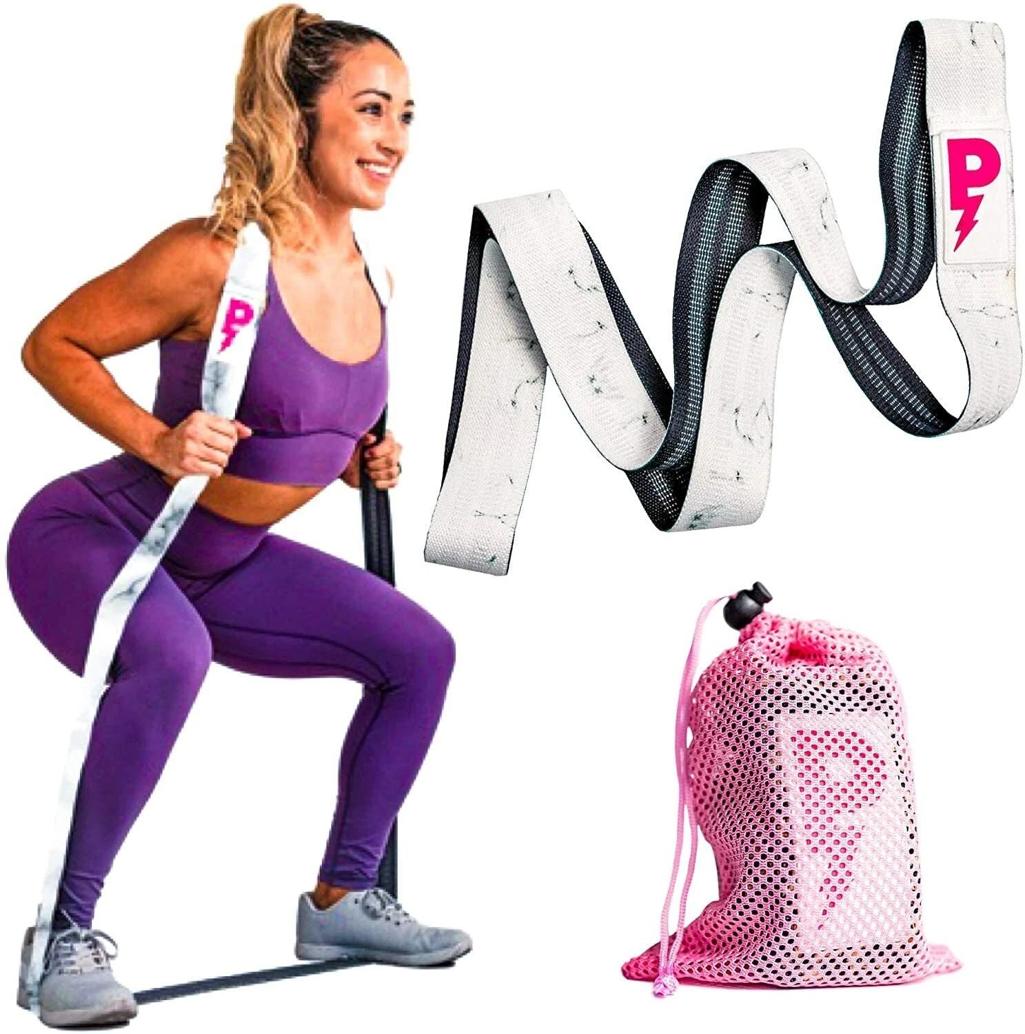 84" premium non slip long resistance band – white marble, with carrying pouch 84" premium non slip long resistance band – white marble, with carrying pouch