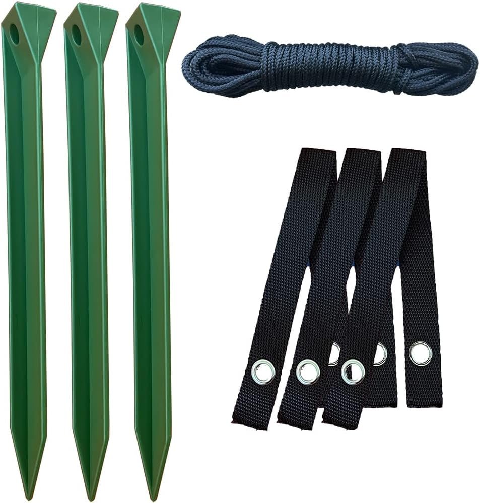 heavy duty tree stake kit – 3 x 12" stakes, straps & 30ft rope heavy duty tree stake kit – 3 x 12" stakes, straps & 30ft rope