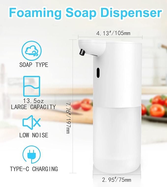 automatic foam soap dispenser – touchless, wall mountable, usb rechargeable automatic foam soap dispenser – touchless, wall mountable, usb rechargeable