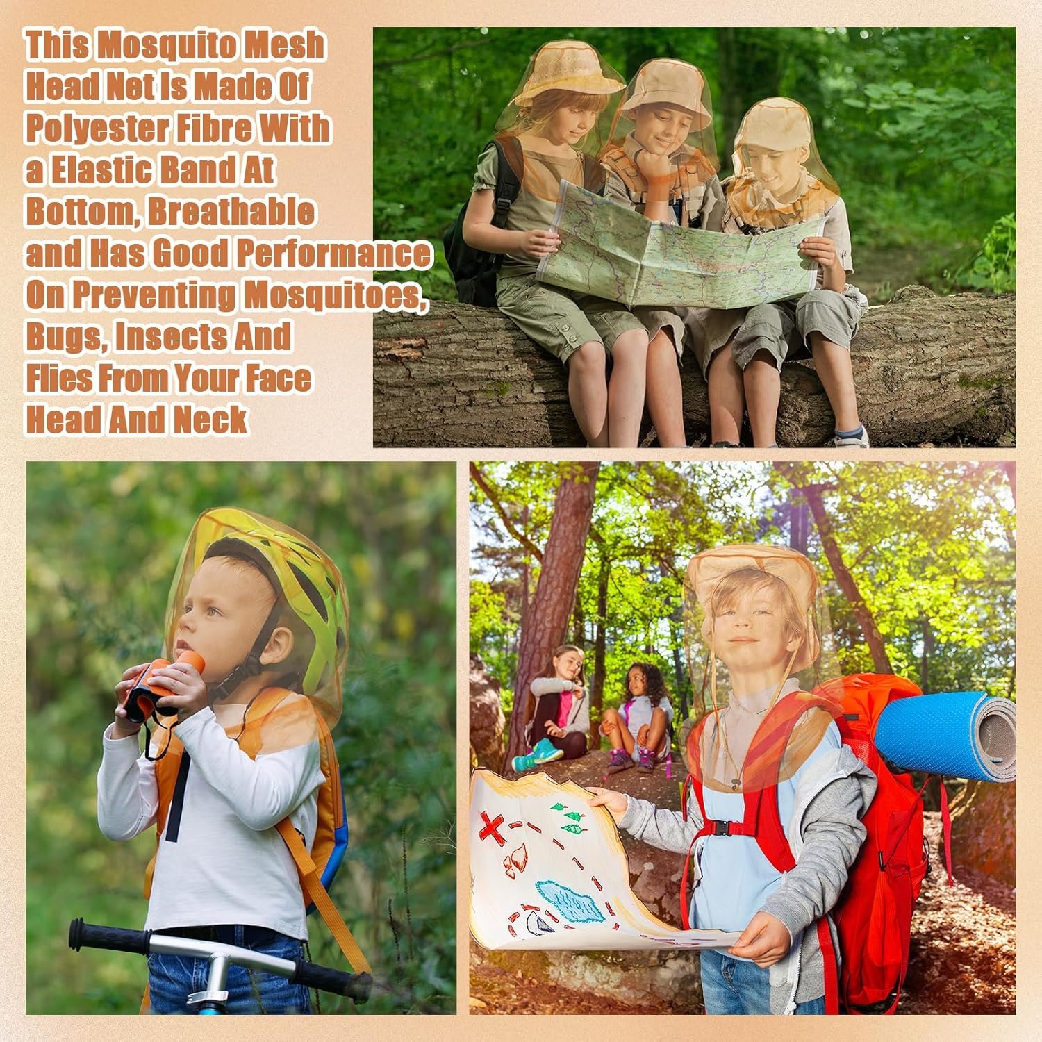 4pk mosquito head net – breathable nylon mesh face & neck protection with drawstring carry bags 4pk mosquito head net – breathable nylon mesh face & neck protection with drawstring carry bags