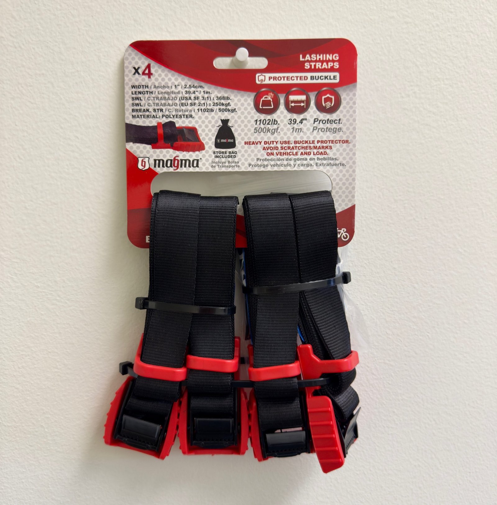 4pk magma 1" x 3.3' heavy duty cam buckle lashing straps 4pk magma 1" x 3.3' heavy duty cam buckle lashing straps