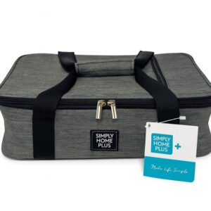 simply home plus insulated casserole carrier travel bag hot & cold food tote