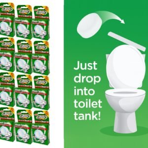 12pk powerhouse automatic toilet bowl cleaner – bleaches with every flush, septic safe