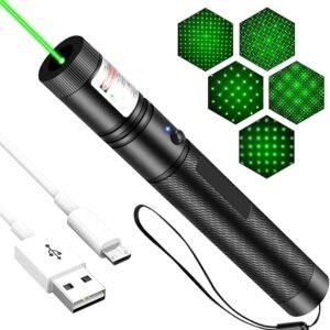 green high power laser pointer – long range, usb rechargeable, aluminum alloy body