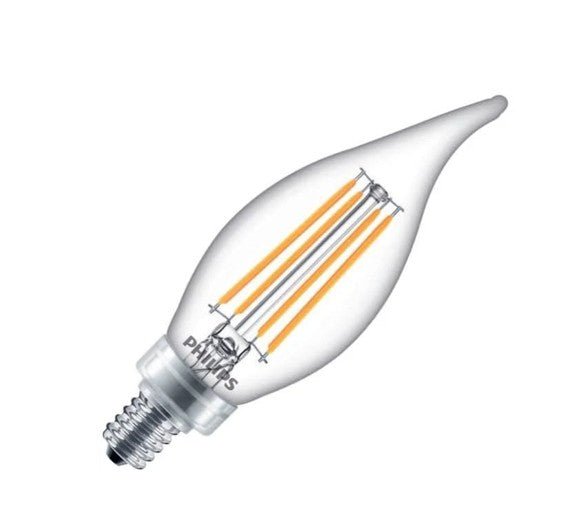 6pk philips 4.5w dimmable candelabra bulbs – clear 2700k 6pk philips 4.5w dimmable candelabra bulbs – clear 2700k