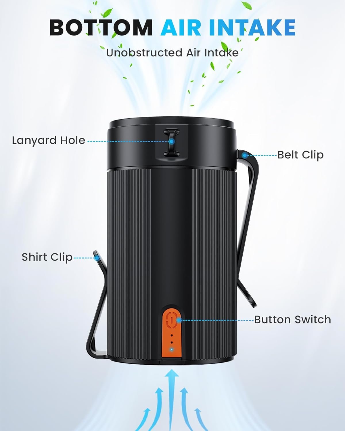 tejino portable waist fan – 4 speeds, low noise, rechargeable tejino portable waist fan – 4 speeds, low noise, rechargeable