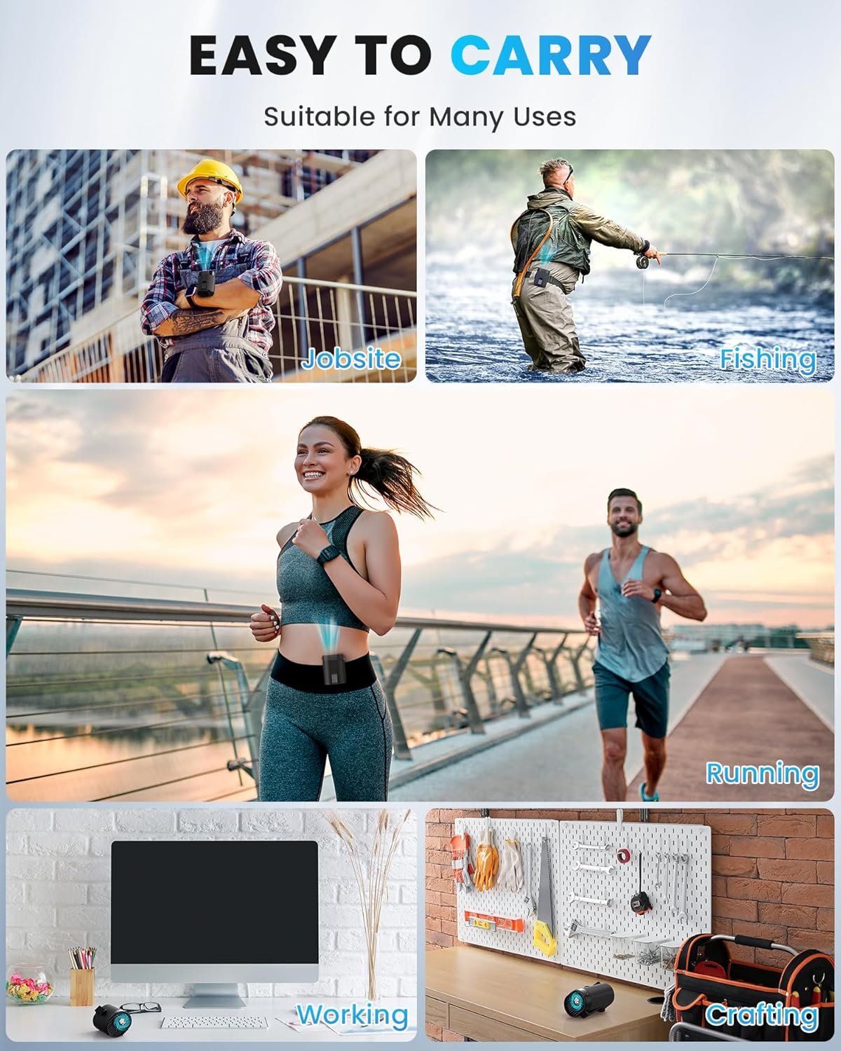 tejino portable waist fan – 4 speeds, low noise, rechargeable tejino portable waist fan – 4 speeds, low noise, rechargeable