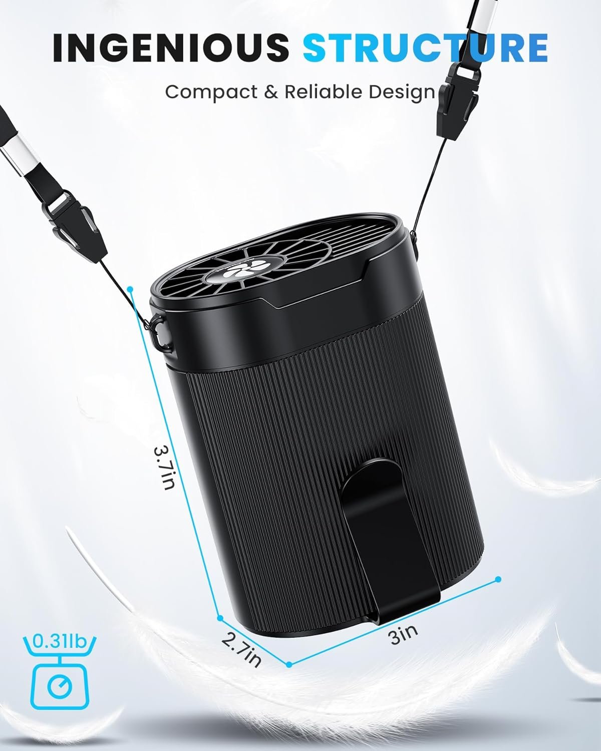 tejino portable waist fan – 4 speeds, low noise, rechargeable tejino portable waist fan – 4 speeds, low noise, rechargeable