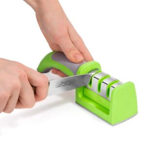 worker wonder sharp professional knife sharpener – non slip base – 3 stage system