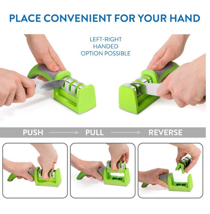 worker wonder sharp professional knife sharpener – non slip base – 3 stage system worker wonder sharp professional knife sharpener – non slip base – 3 stage system