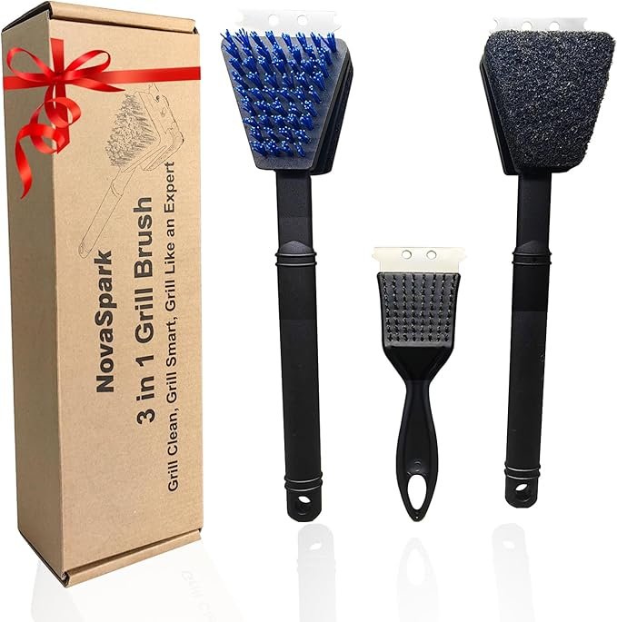 nylon grill brush – no wire bristle bbq cleaning kit with safe scraper nylon grill brush – no wire bristle bbq cleaning kit with safe scraper