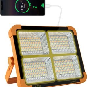 portable led solar work light – 100w 10000lm rechargeable floodlight