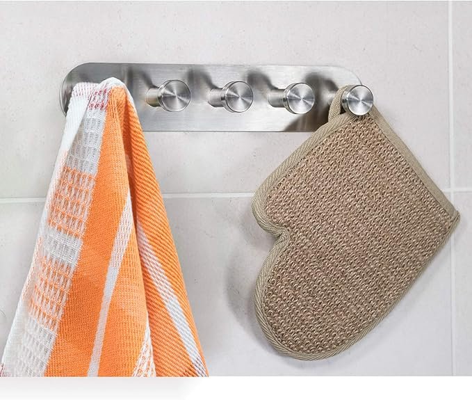 tatkraft jane self adhesive wall hooks – 5 stainless steel hooks – no drill easy install tatkraft jane self adhesive wall hooks – 5 stainless steel hooks – no drill easy install