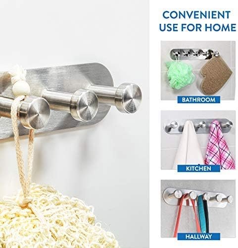 tatkraft jane self adhesive wall hooks – 5 stainless steel hooks – no drill easy install tatkraft jane self adhesive wall hooks – 5 stainless steel hooks – no drill easy install