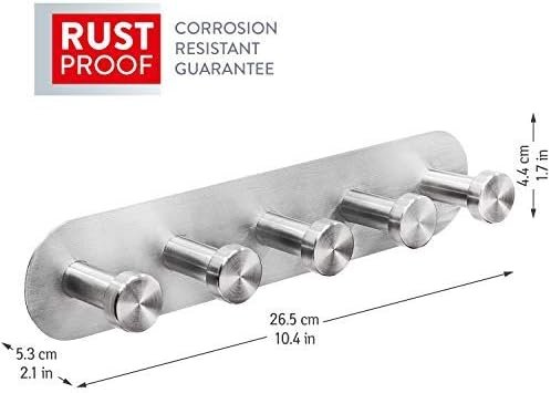 tatkraft jane self adhesive wall hooks – 5 stainless steel hooks – no drill easy install tatkraft jane self adhesive wall hooks – 5 stainless steel hooks – no drill easy install