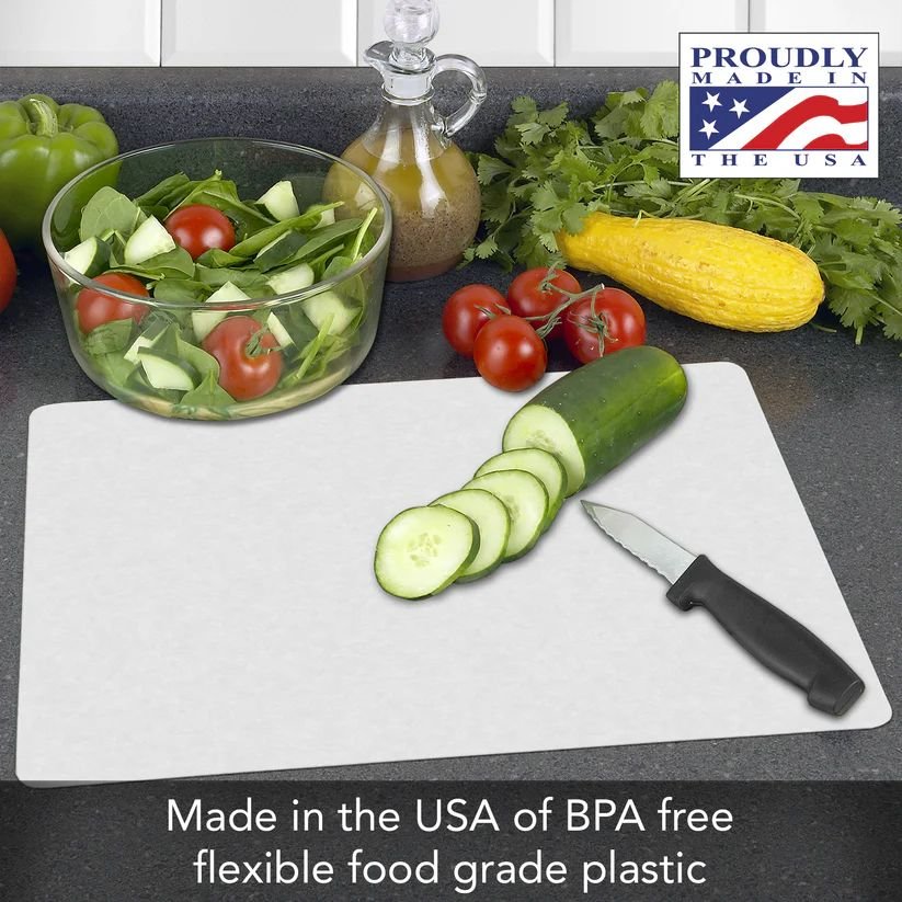 set of 2 flexible cutting board mats – clear frosted – bpa free – made in usa set of 2 flexible cutting board mats – clear frosted – bpa free – made in usa