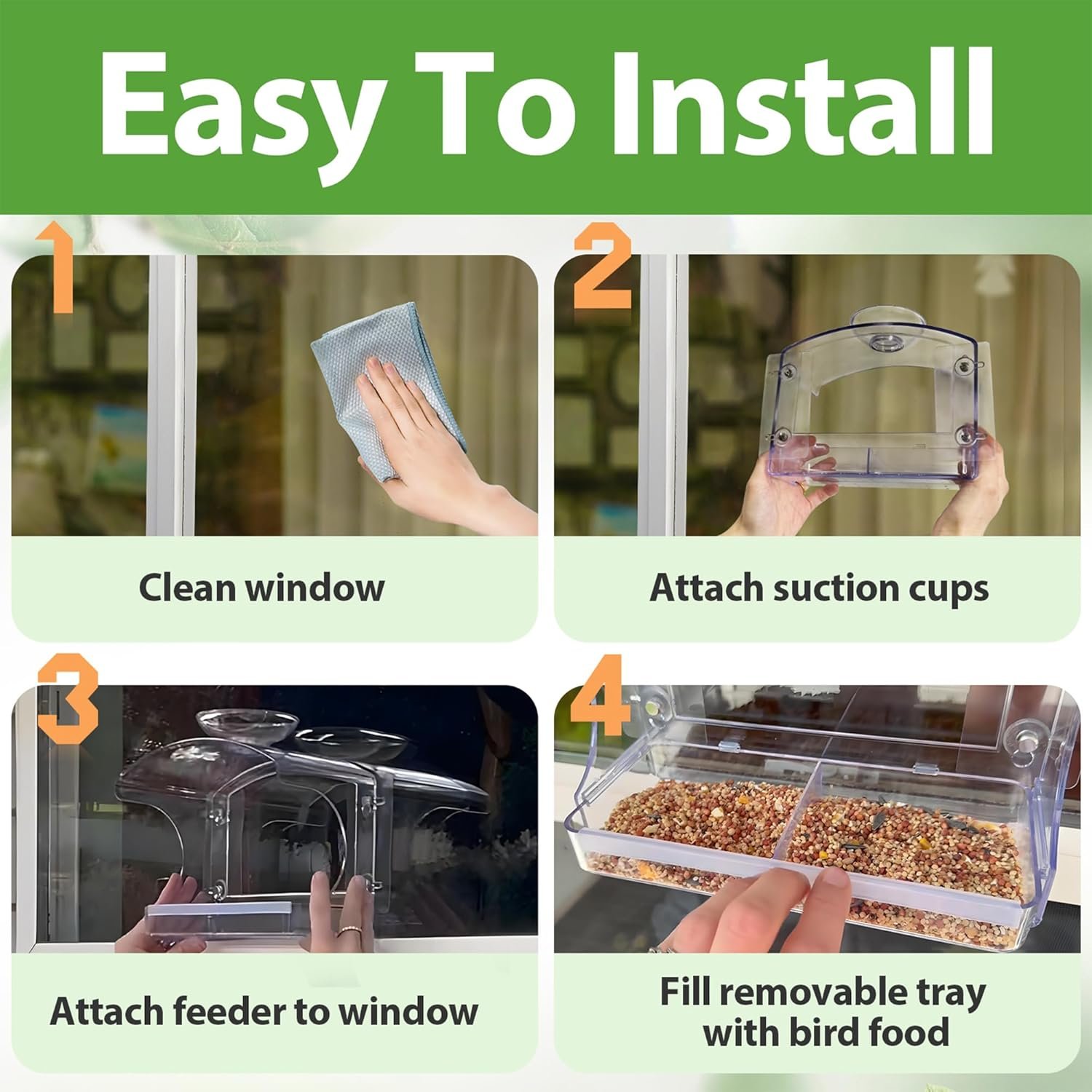 goodeco clear window bird feeder with bird bath – strong suction & easy clean goodeco clear window bird feeder with bird bath – strong suction & easy clean