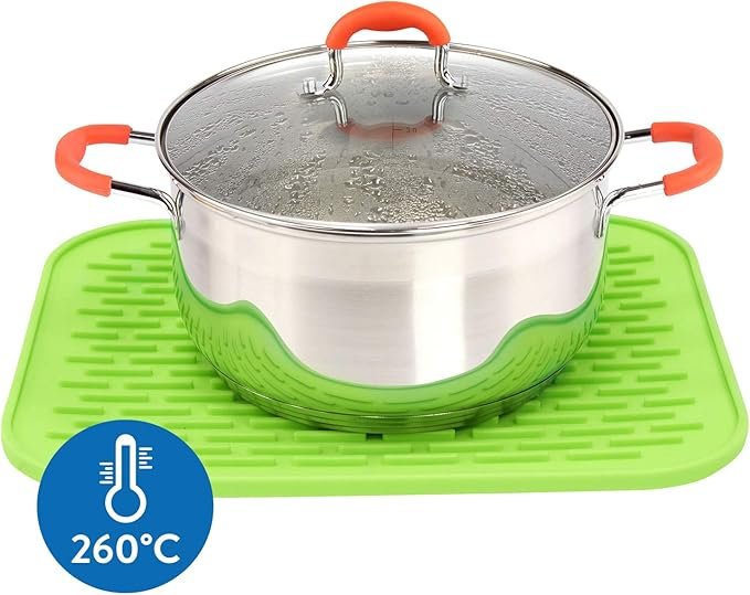 2pc tatkraft silicone dish drying mat & heat resistant trivet – easy to clean 2pc tatkraft silicone dish drying mat & heat resistant trivet – easy to clean