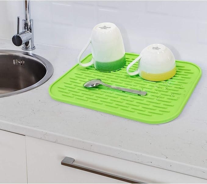2pc tatkraft silicone dish drying mat & heat resistant trivet – easy to clean 2pc tatkraft silicone dish drying mat & heat resistant trivet – easy to clean