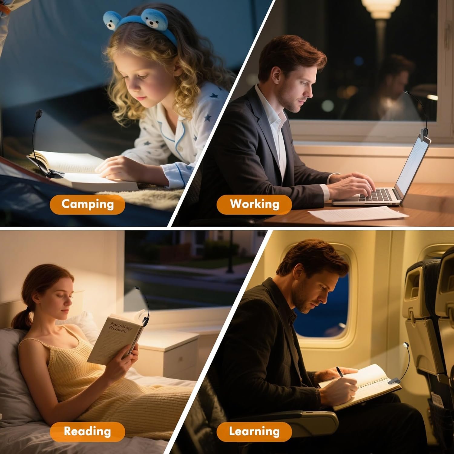 rechargeable book light – clip on reading lamp – 3 color temperatures & adjustable brightness rechargeable book light – clip on reading lamp – 3 color temperatures & adjustable brightness
