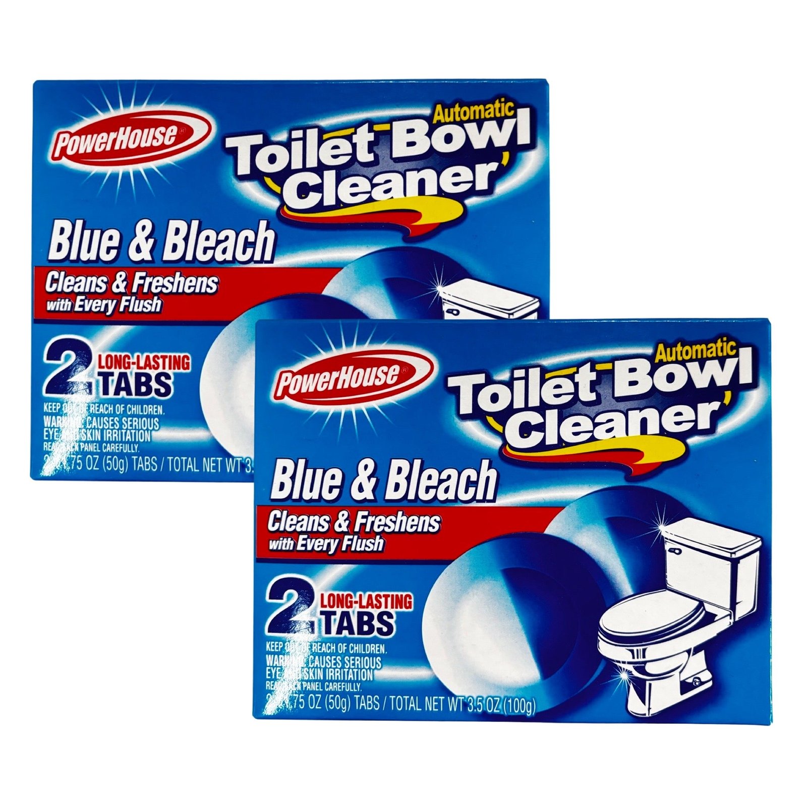 4pk automatic toilet bowl cleaner long lasting blue & bleach tabs