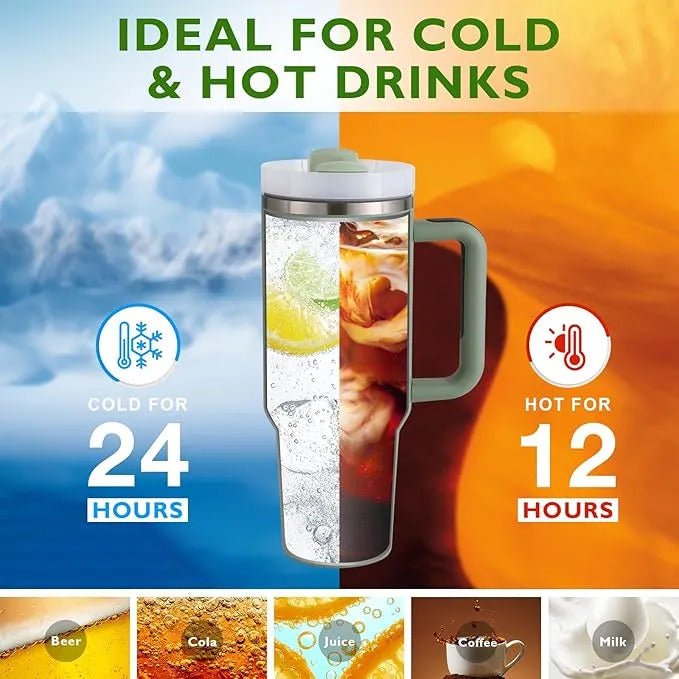 40 oz lemon print stainless steel tumbler – insulated mug with handle, lid & straw 40 oz lemon print stainless steel tumbler – insulated mug with handle, lid & straw