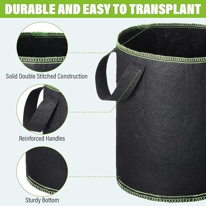 2 pack reusable aeration fabric grow bags – breathable & durable 5 gallon 2 pack reusable aeration fabric grow bags – breathable & durable 5 gallon