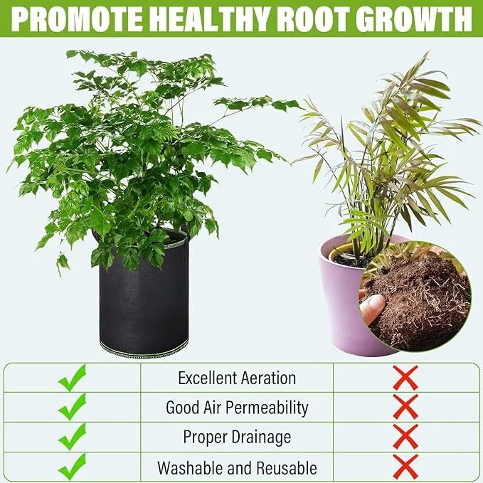 2 pack reusable aeration fabric grow bags – breathable & durable 5 gallon 2 pack reusable aeration fabric grow bags – breathable & durable 5 gallon